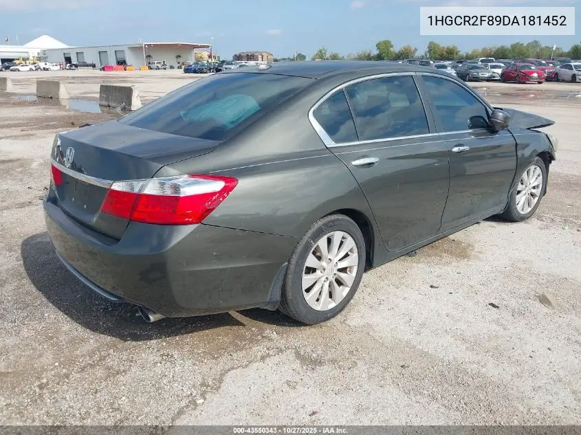 1HGCR2F89DA181452 2013 Honda Accord Ex-L