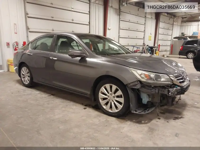 1HGCR2F86DA035669 2013 Honda Accord Ex-L
