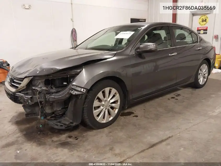 1HGCR2F86DA035669 2013 Honda Accord Ex-L