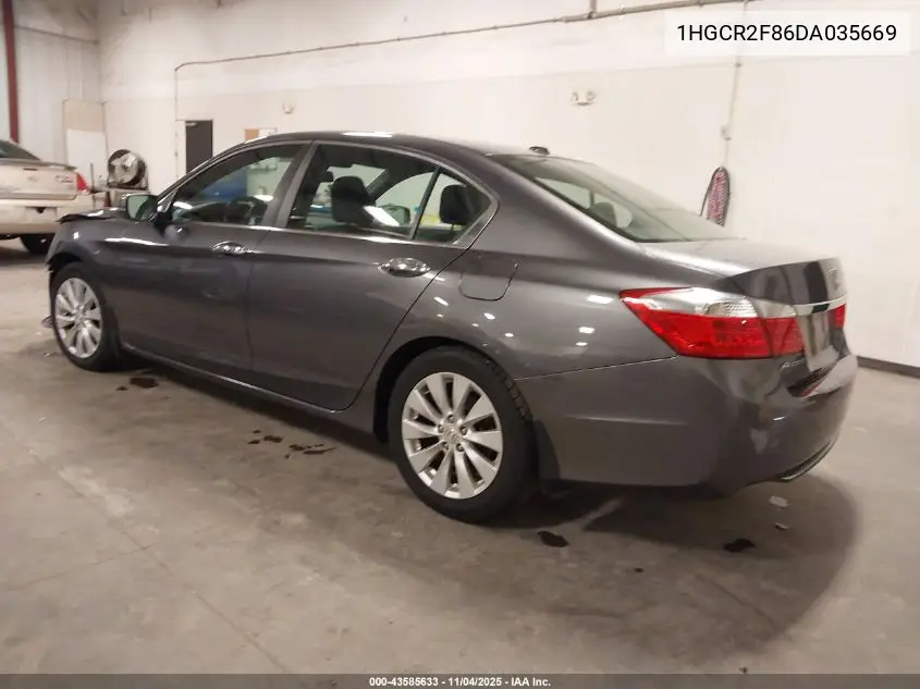 1HGCR2F86DA035669 2013 Honda Accord Ex-L