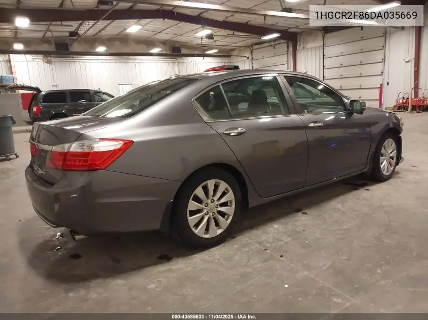 1HGCR2F86DA035669 2013 Honda Accord Ex-L