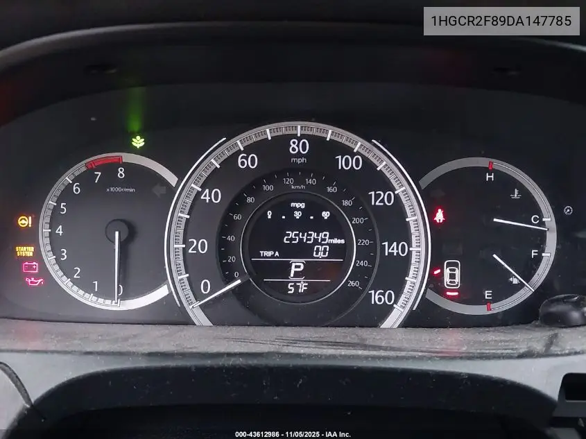 1HGCR2F89DA147785 2013 Honda Accord Sdn Ex-L