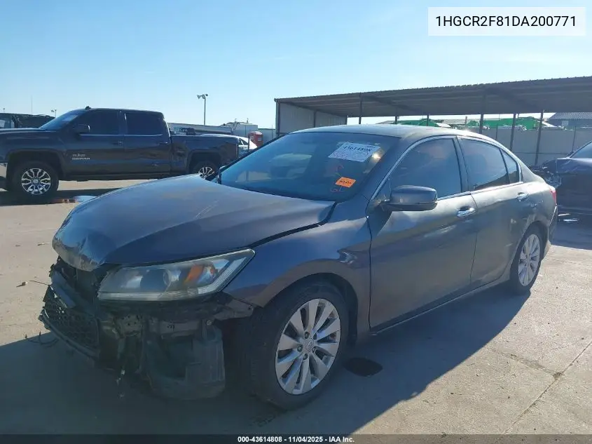 1HGCR2F81DA200771 2013 Honda Accord Sdn Ex-L