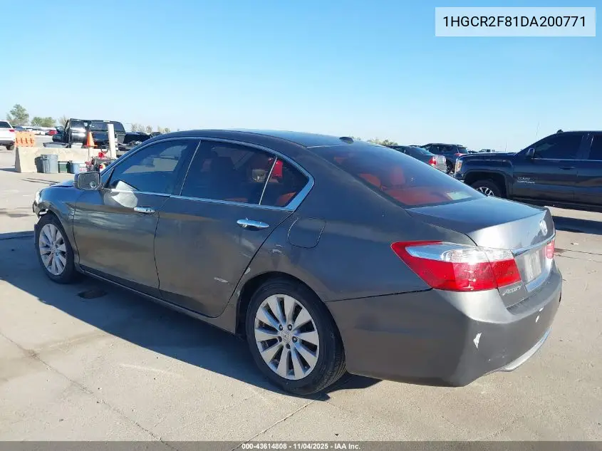 1HGCR2F81DA200771 2013 Honda Accord Sdn Ex-L