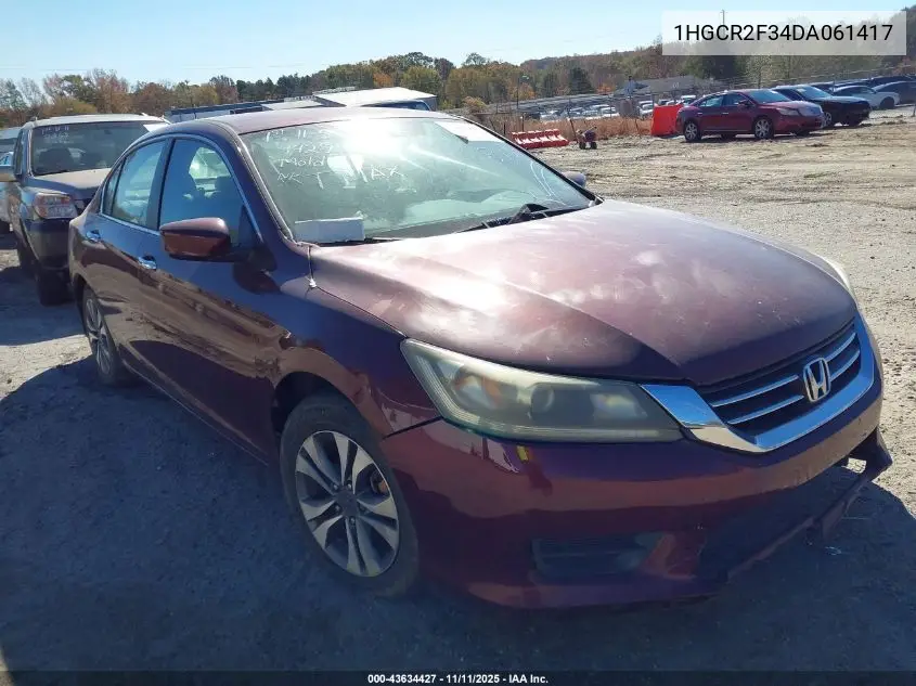1HGCR2F34DA061417 2013 Honda Accord Lx