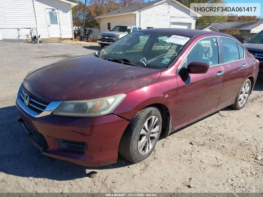 1HGCR2F34DA061417 2013 Honda Accord Lx