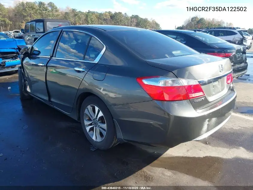 1HGCR2F35DA122502 2013 Honda Accord Lx