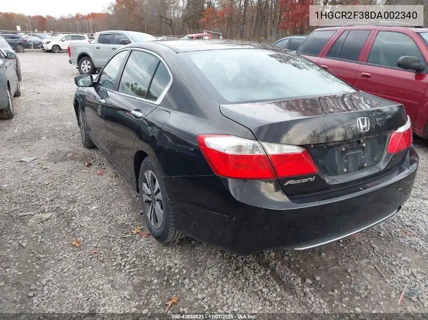1HGCR2F38DA002340 2013 Honda Accord Lx