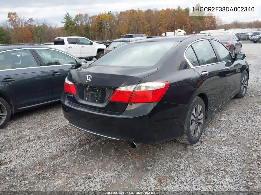 1HGCR2F38DA002340 2013 Honda Accord Lx