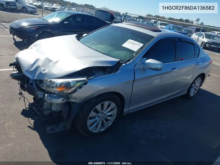 1HGCR2F86DA136582 2013 Honda Accord Sdn Ex-L
