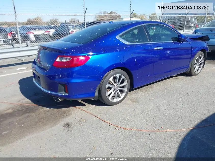 1HGCT2B84DA003780 2013 Honda Accord Ex-L V-6