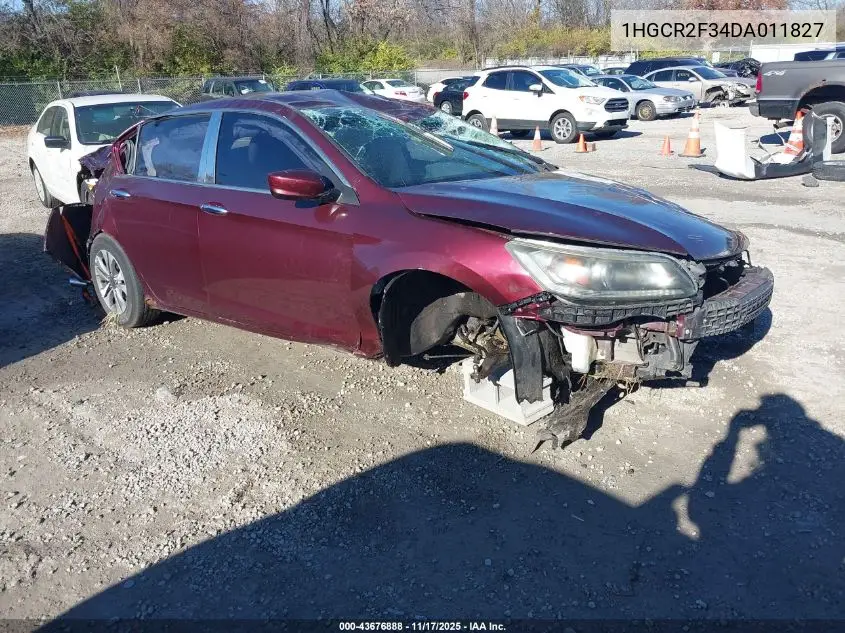 1HGCR2F34DA011827 2013 Honda Accord Lx