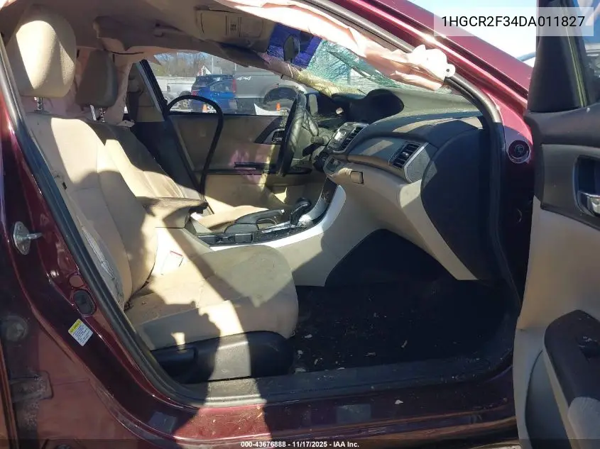 1HGCR2F34DA011827 2013 Honda Accord Lx