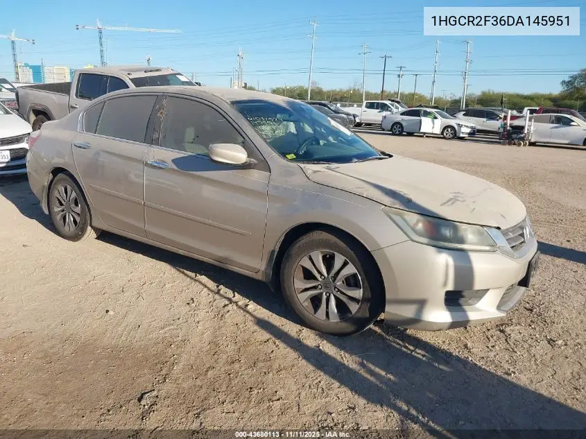 1HGCR2F36DA145951 2013 Honda Accord Lx