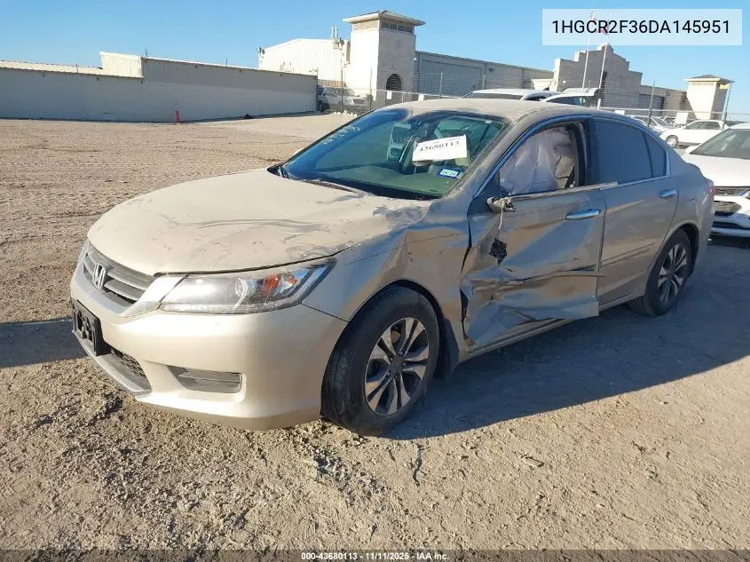 1HGCR2F36DA145951 2013 Honda Accord Lx