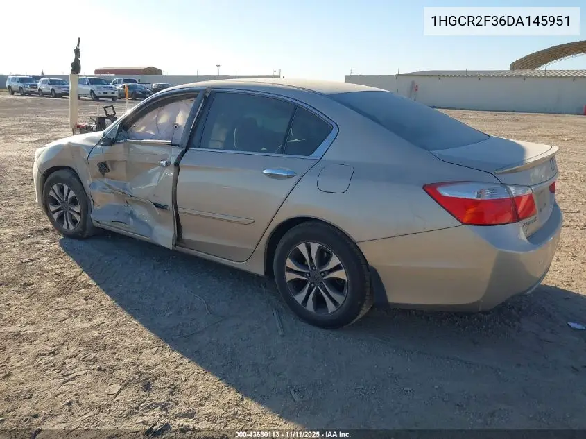 1HGCR2F36DA145951 2013 Honda Accord Lx
