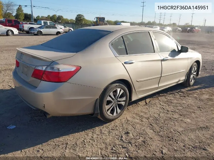 1HGCR2F36DA145951 2013 Honda Accord Lx