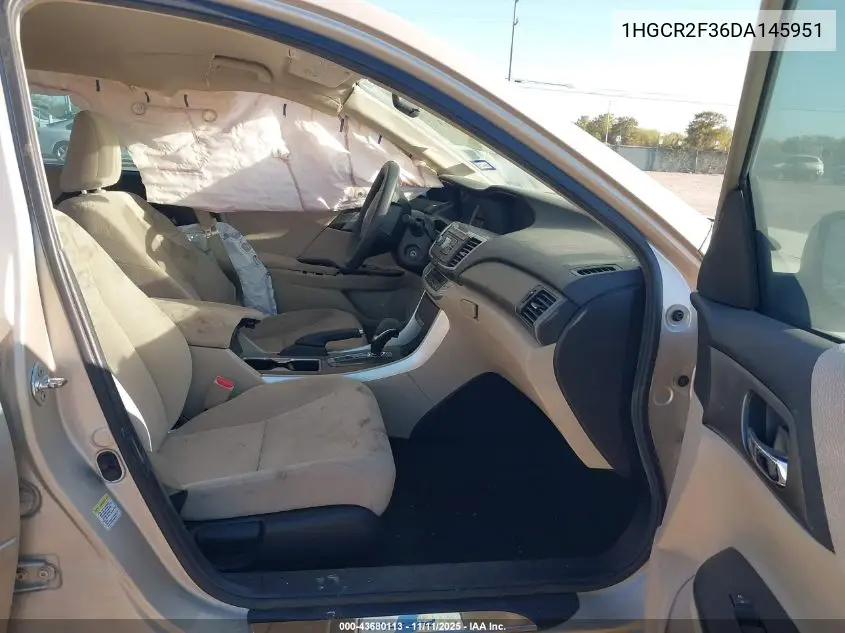 1HGCR2F36DA145951 2013 Honda Accord Lx
