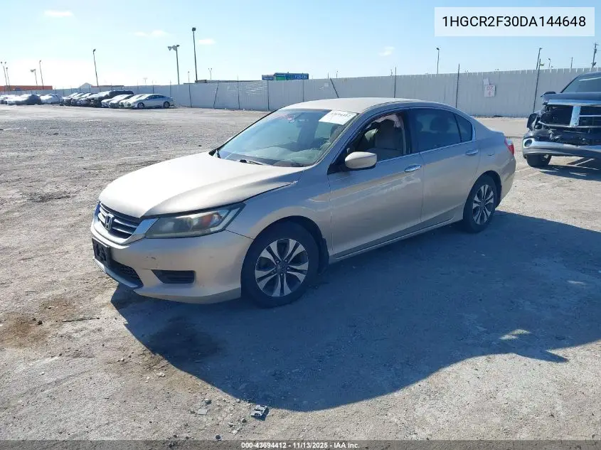 1HGCR2F30DA144648 2013 Honda Accord Lx