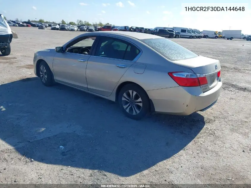 1HGCR2F30DA144648 2013 Honda Accord Lx