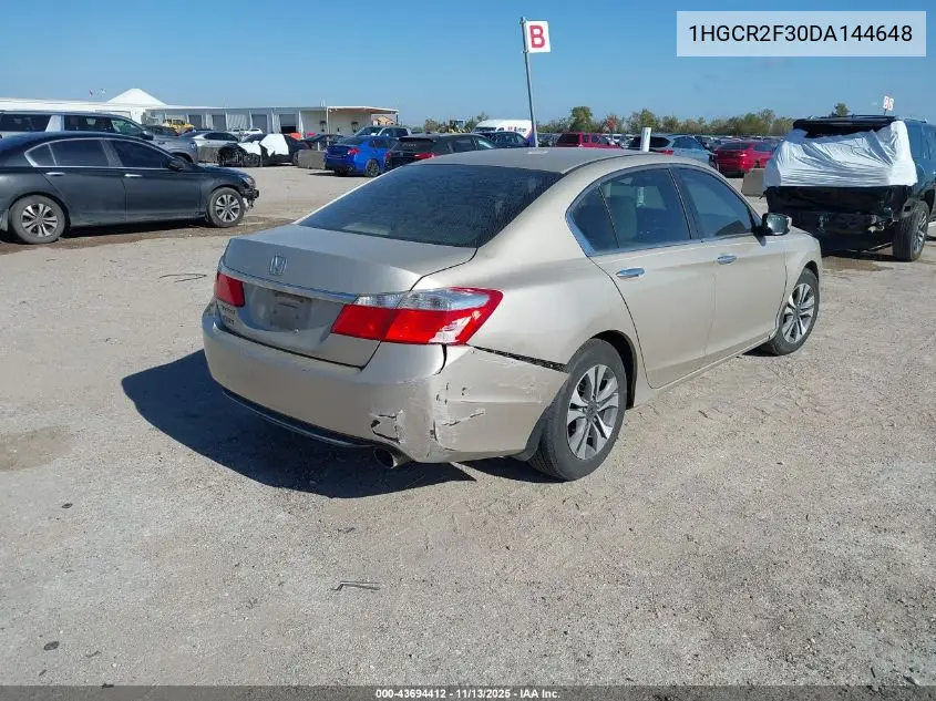 1HGCR2F30DA144648 2013 Honda Accord Lx