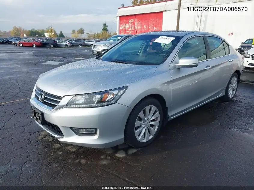 1HGCR2F87DA006570 2013 Honda Accord Sdn Ex-L