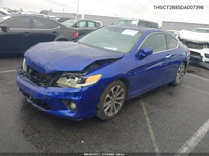 1HGCT2B85DA007398 2013 Honda Accord Ex-L V-6