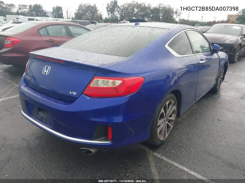 1HGCT2B85DA007398 2013 Honda Accord Ex-L V-6