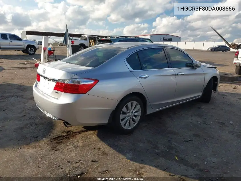 1HGCR3F80DA008666 2013 Honda Accord Ex-L V-6