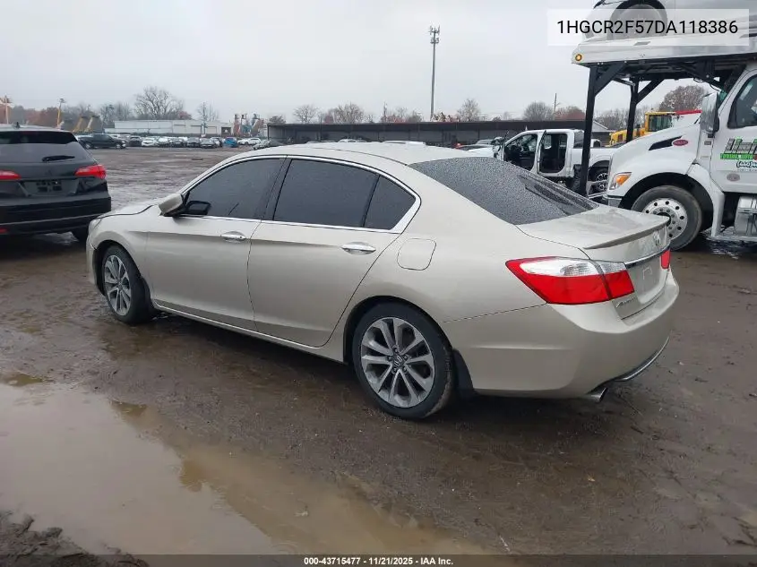 1HGCR2F57DA118386 2013 Honda Accord Sport