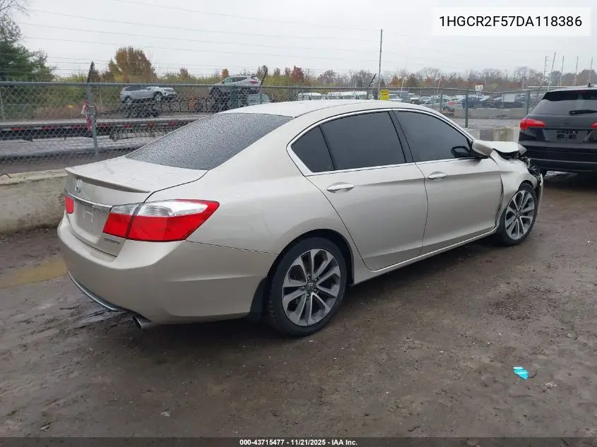 1HGCR2F57DA118386 2013 Honda Accord Sport