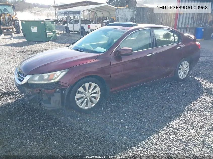 1HGCR3F89DA000968 2013 Honda Accord Ex-L V-6