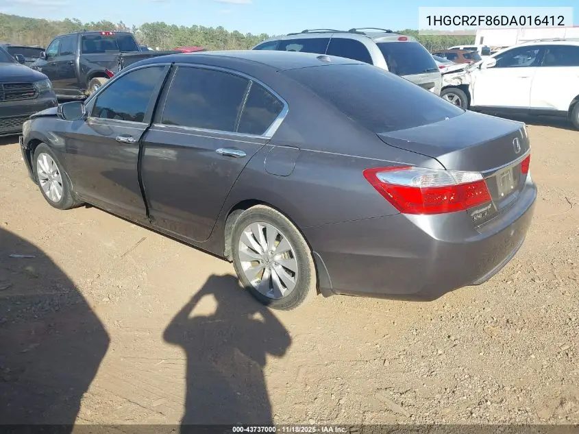 1HGCR2F86DA016412 2013 Honda Accord Sdn Ex-L