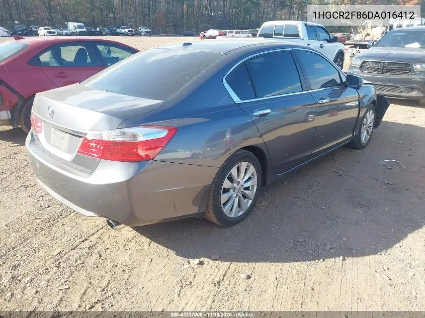 1HGCR2F86DA016412 2013 Honda Accord Sdn Ex-L