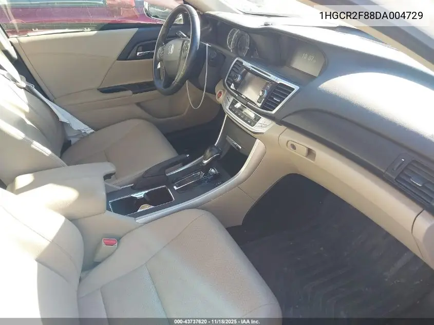 1HGCR2F88DA004729 2013 Honda Accord Ex-L