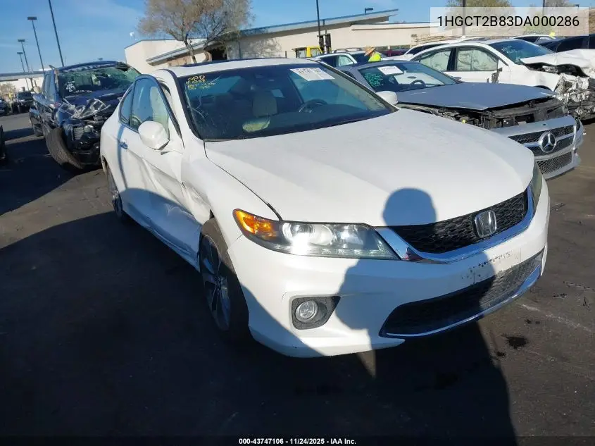 1HGCT2B83DA000286 2013 Honda Accord Ex-L V-6