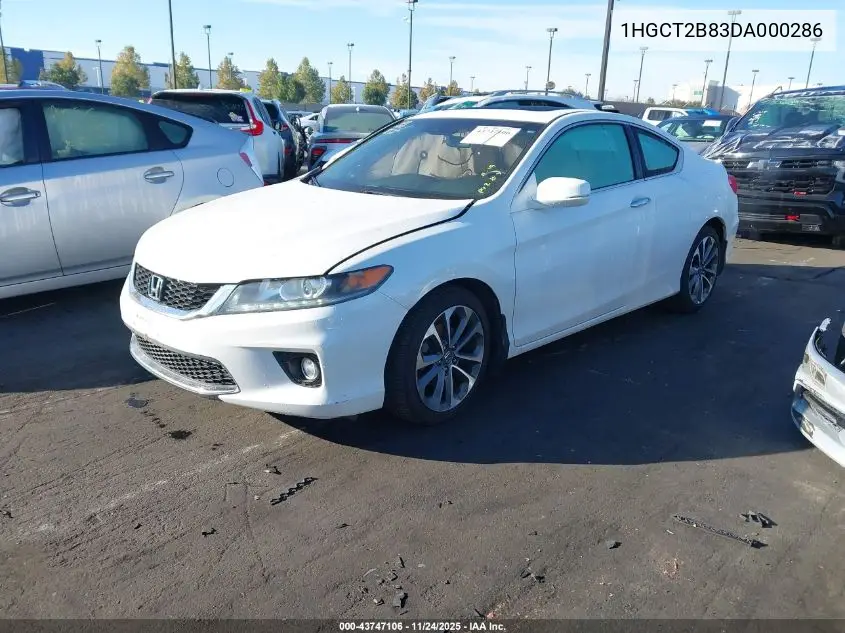 1HGCT2B83DA000286 2013 Honda Accord Ex-L V-6