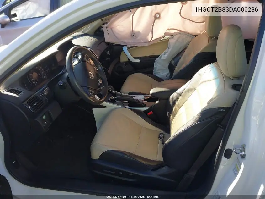 1HGCT2B83DA000286 2013 Honda Accord Ex-L V-6