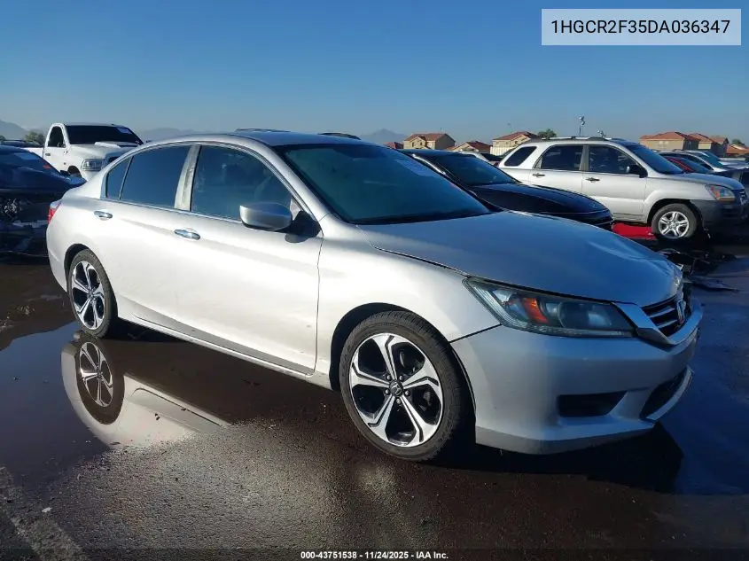 1HGCR2F35DA036347 2013 Honda Accord Lx