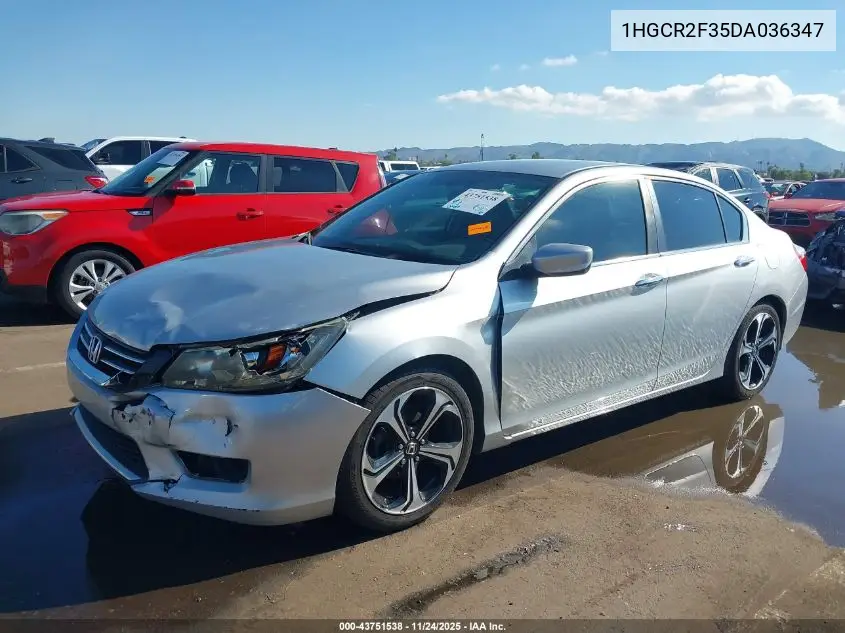 1HGCR2F35DA036347 2013 Honda Accord Lx