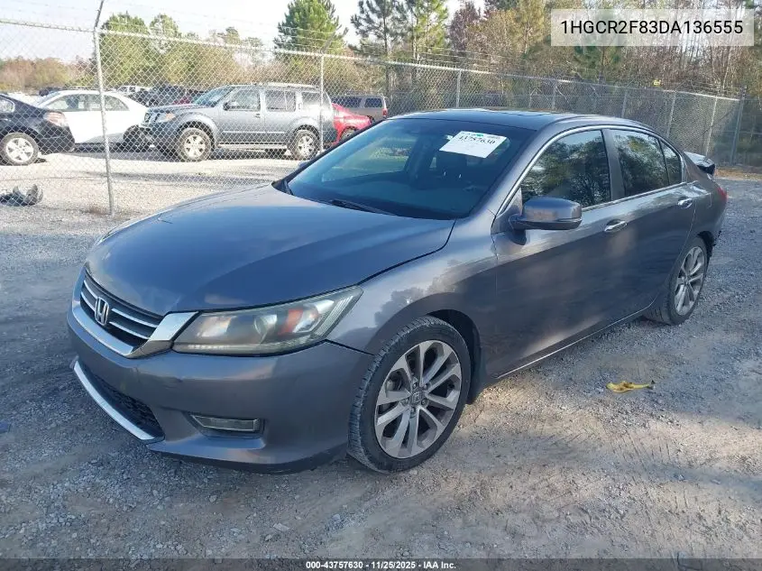 1HGCR2F83DA136555 2013 Honda Accord Sdn Ex-L