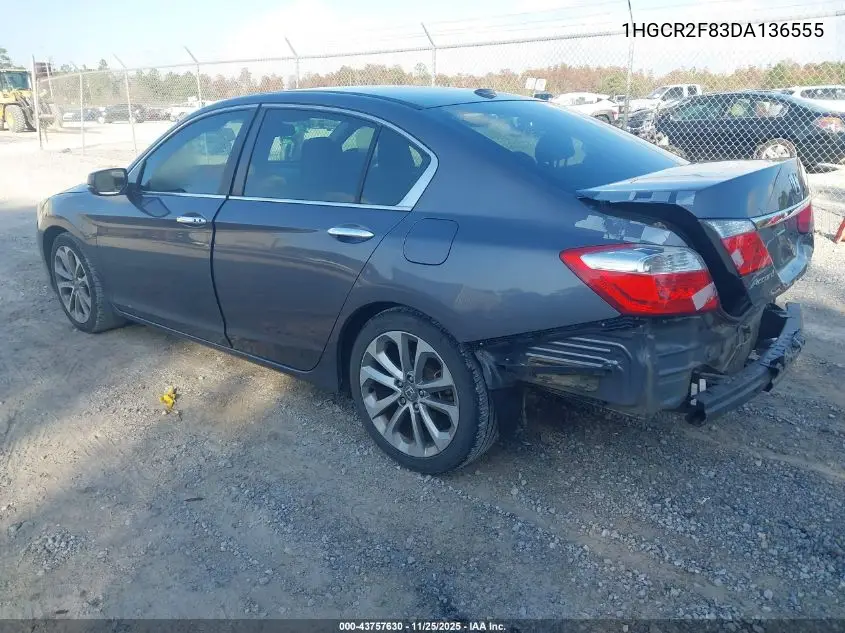 1HGCR2F83DA136555 2013 Honda Accord Sdn Ex-L