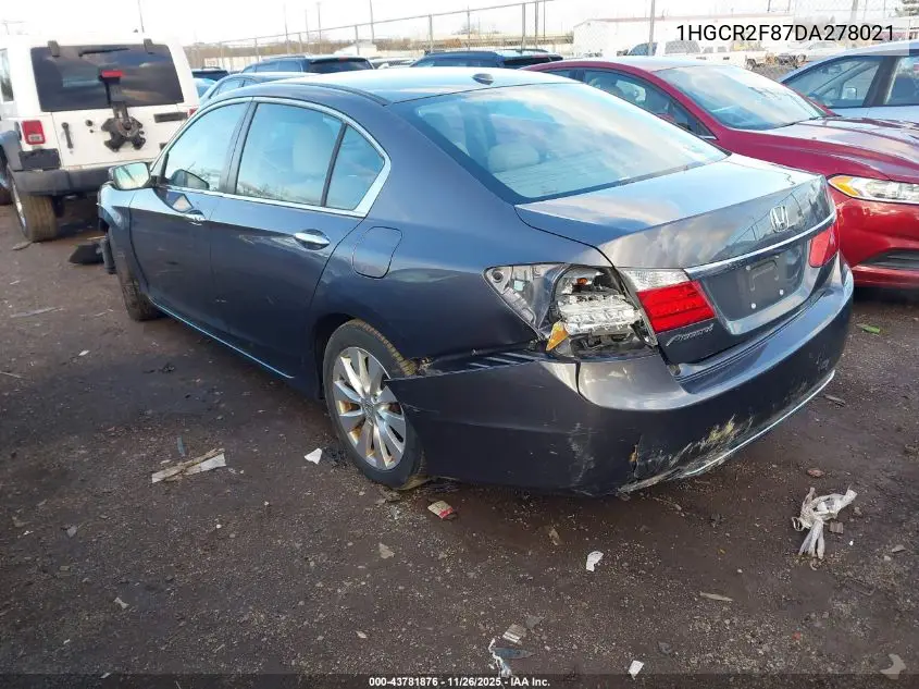 1HGCR2F87DA278021 2013 Honda Accord Sdn Ex-L