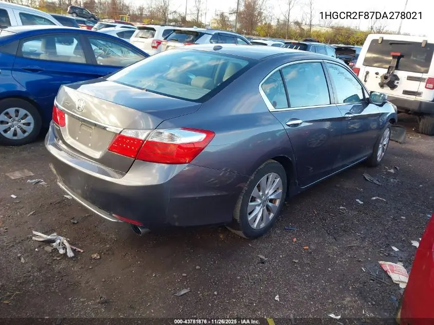 1HGCR2F87DA278021 2013 Honda Accord Sdn Ex-L