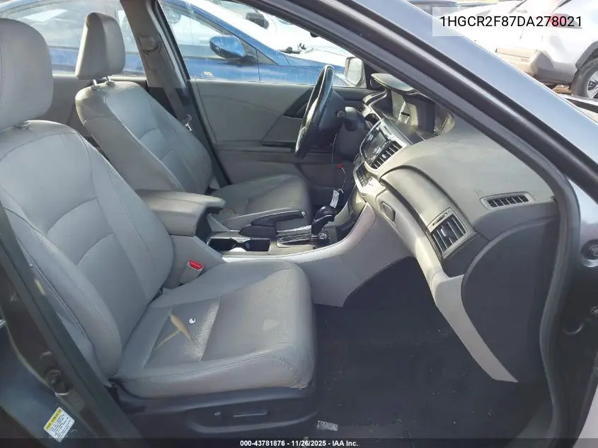 1HGCR2F87DA278021 2013 Honda Accord Sdn Ex-L