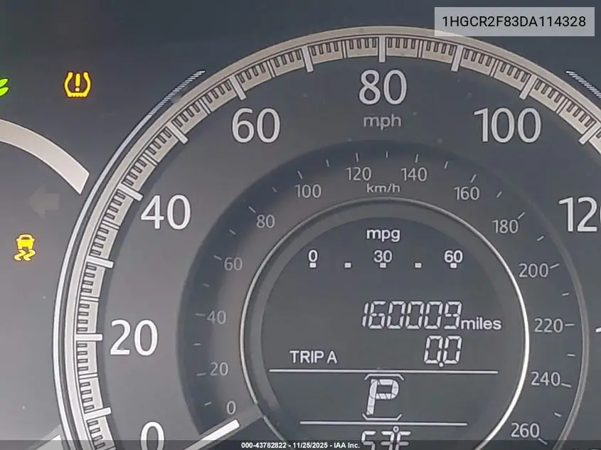 1HGCR2F83DA114328 2013 Honda Accord Sdn Ex-L