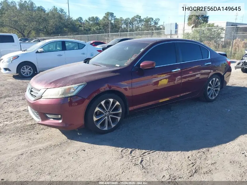 1HGCR2F56DA149645 2013 Honda Accord Sport