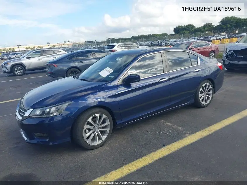 1HGCR2F51DA189616 2013 Honda Accord Sport