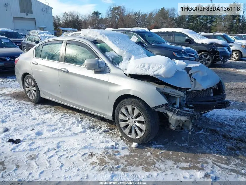 1HGCR2F83DA136118 2013 Honda Accord Sdn Ex-L