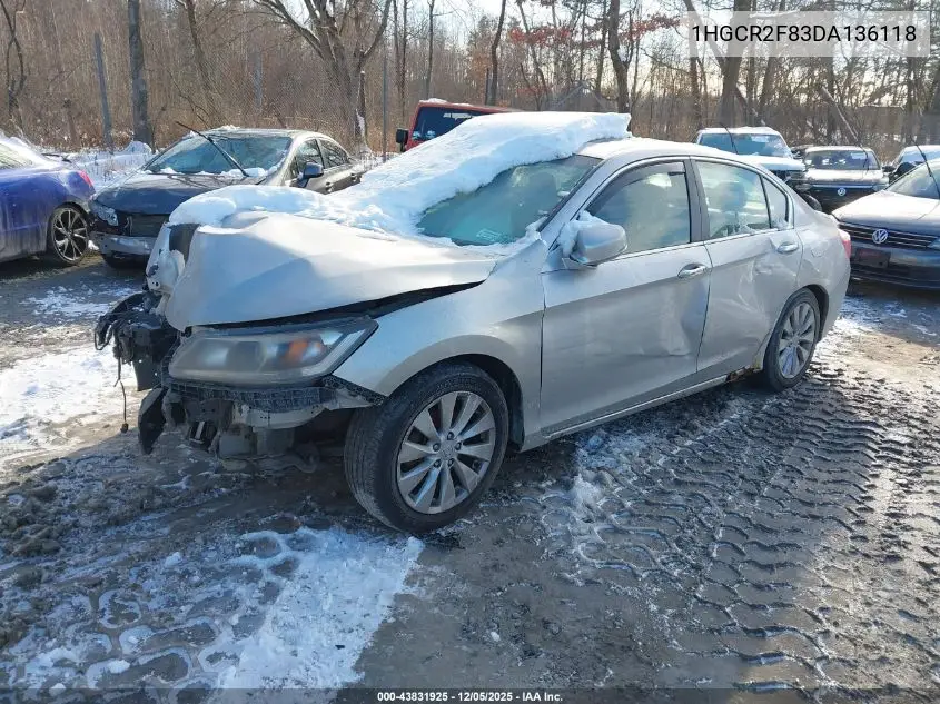 1HGCR2F83DA136118 2013 Honda Accord Sdn Ex-L